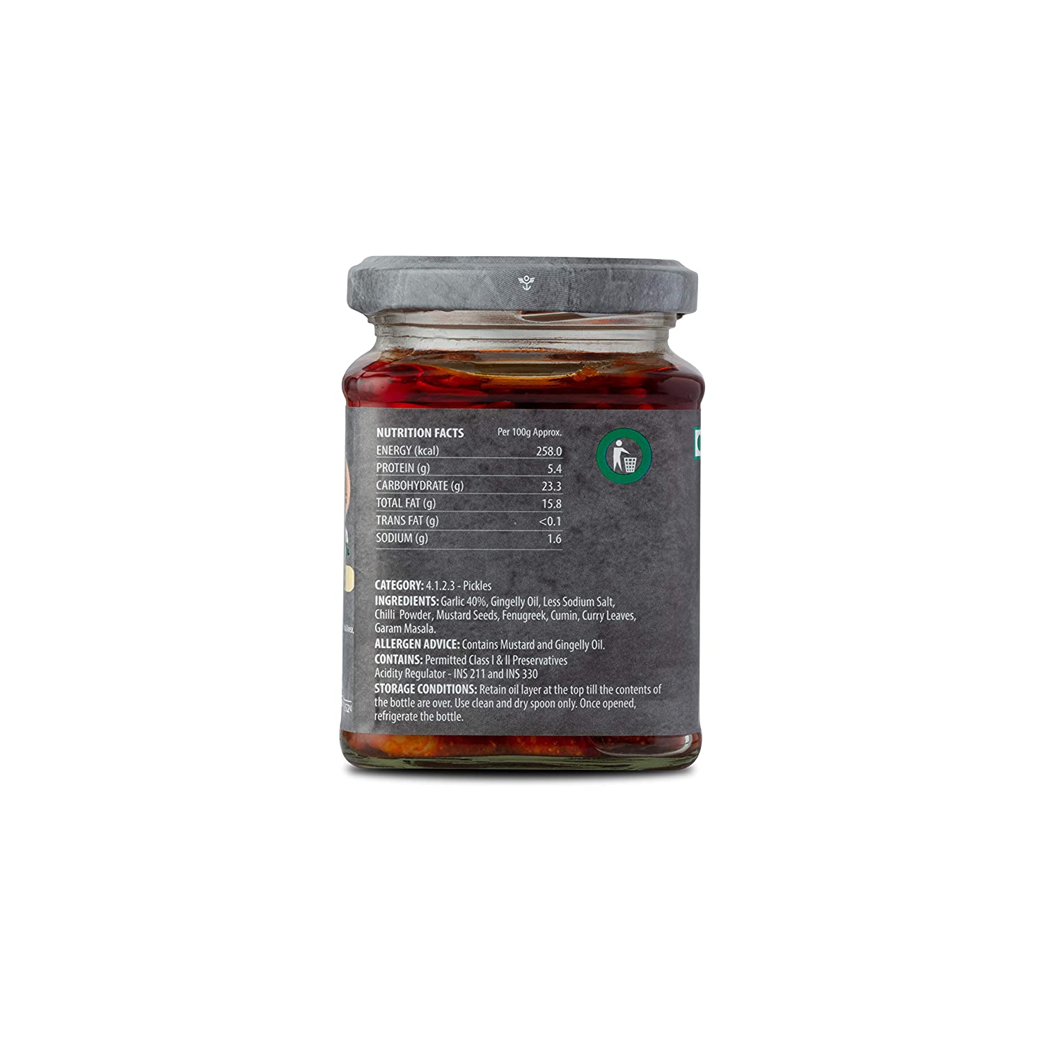 Ella Spices Low Sodium Garlic Pickle Image