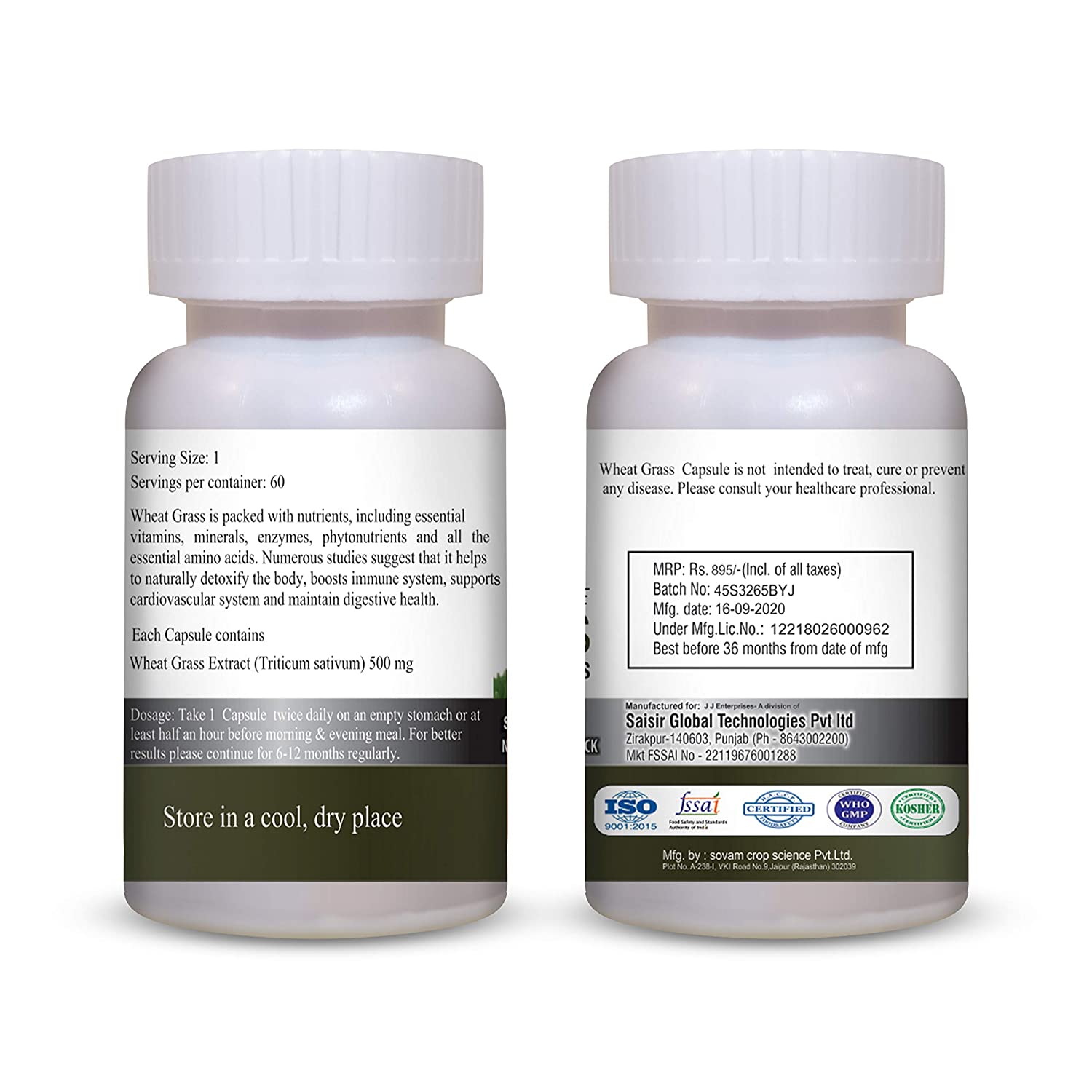 Vringra World Class Pure Wheatgrass Capsules Image