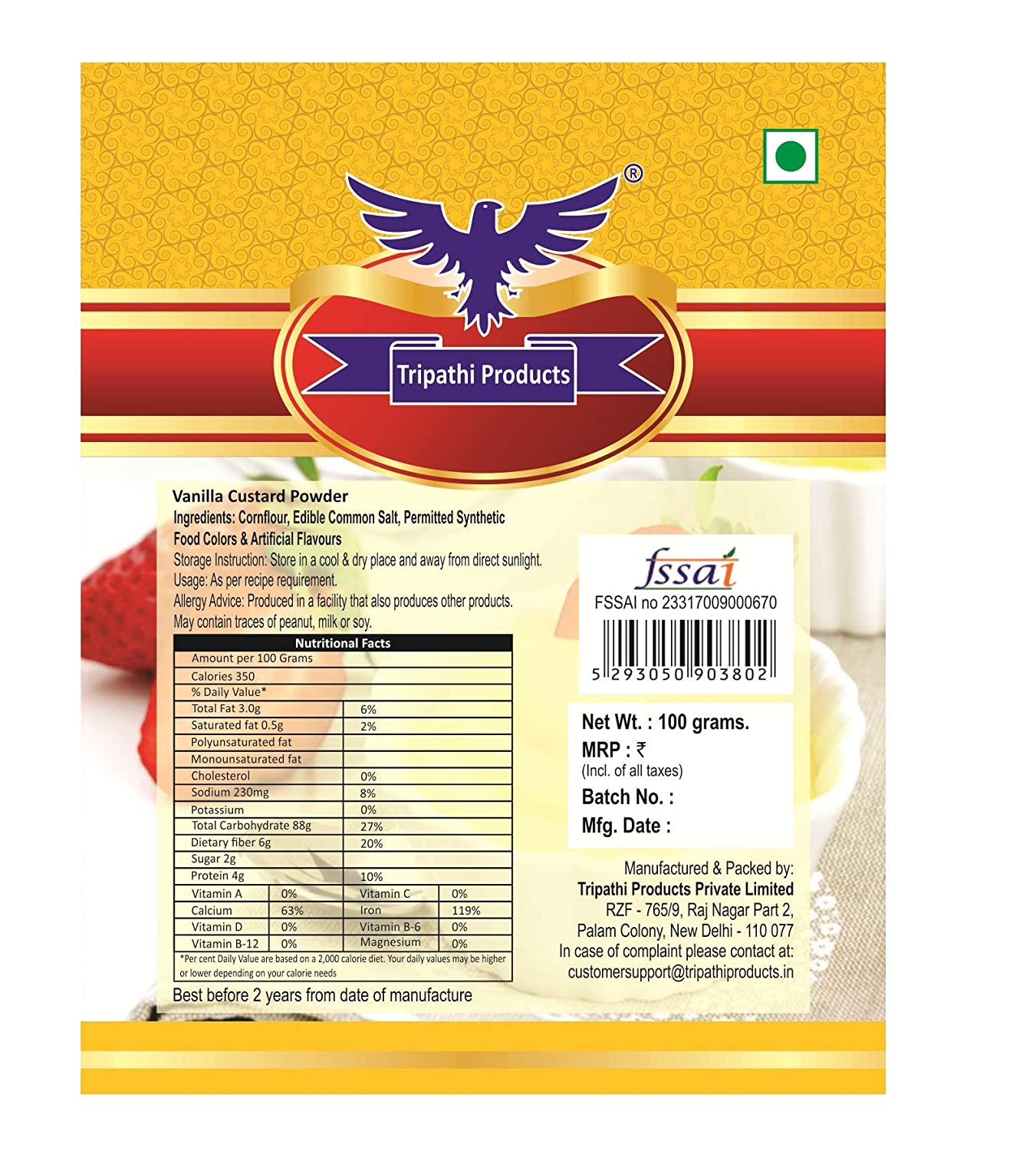 Tripathi Products Vanilla Custard Powder Image