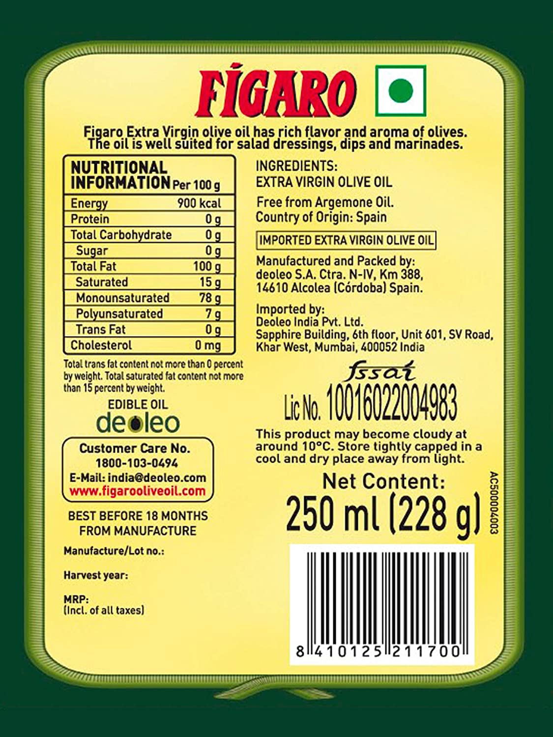 Figaro Extra Virgin Olive Oil Image