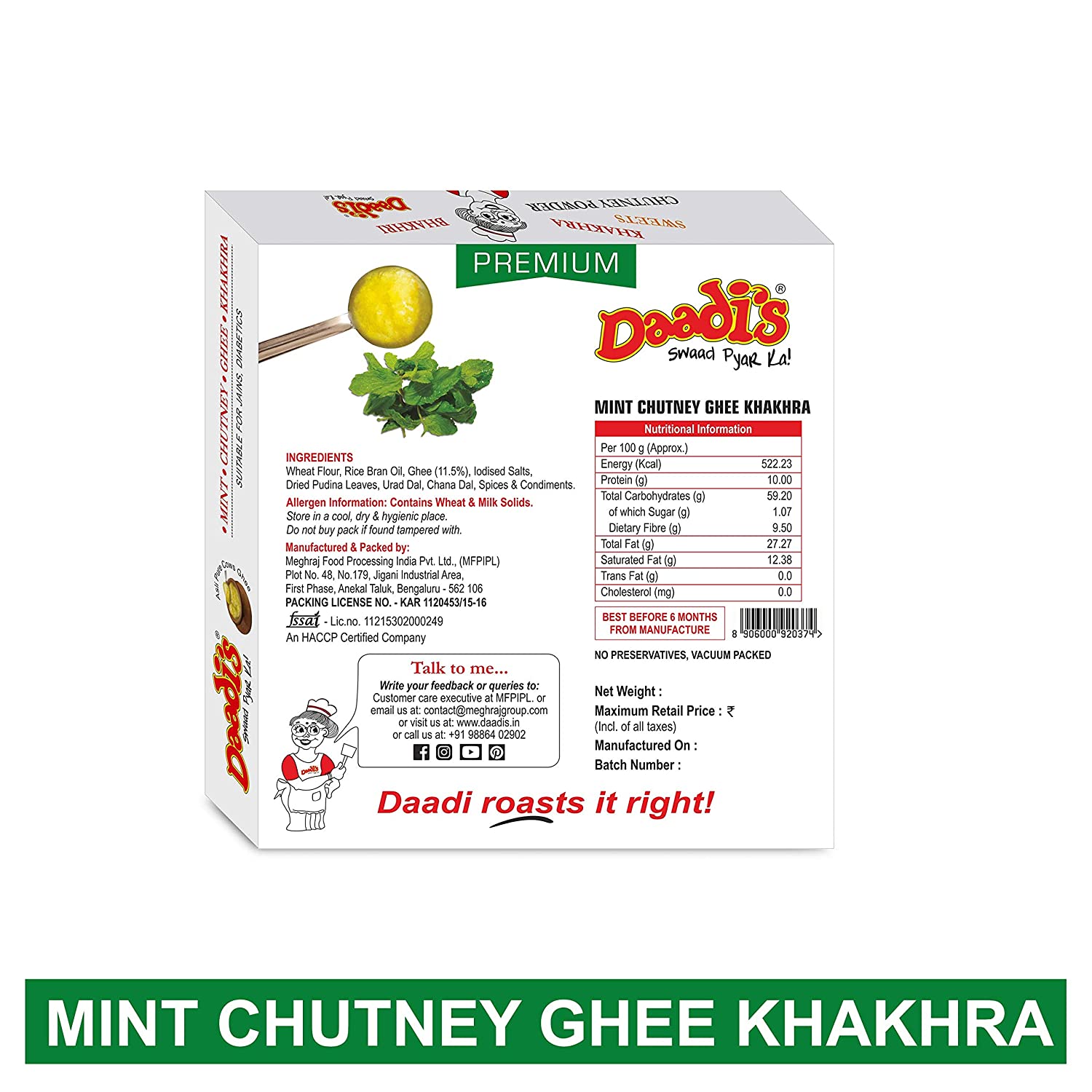 Daadis Ghee Chutney Mint Khakhra Image