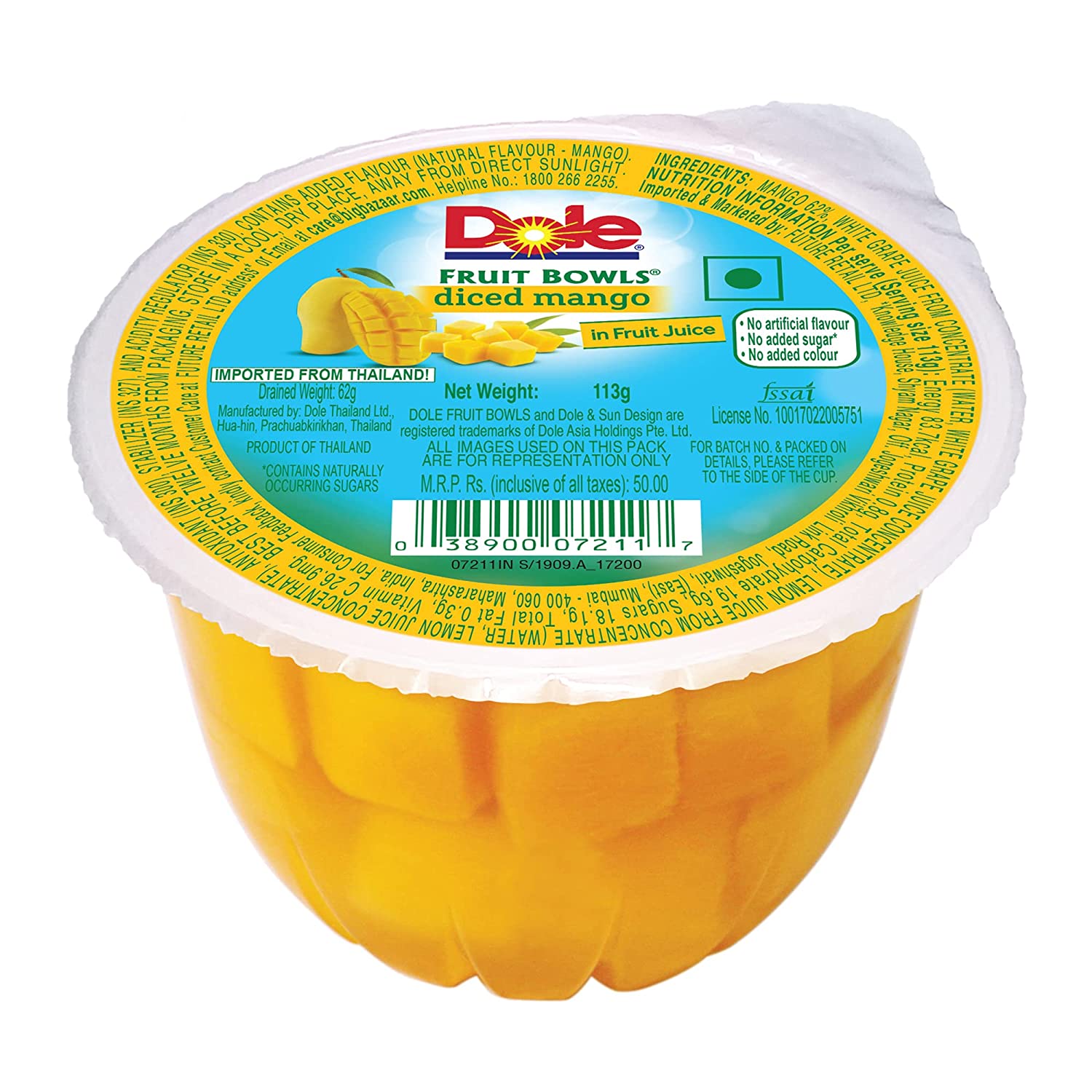 Dole Fruit Bowl Diced Mango Image
