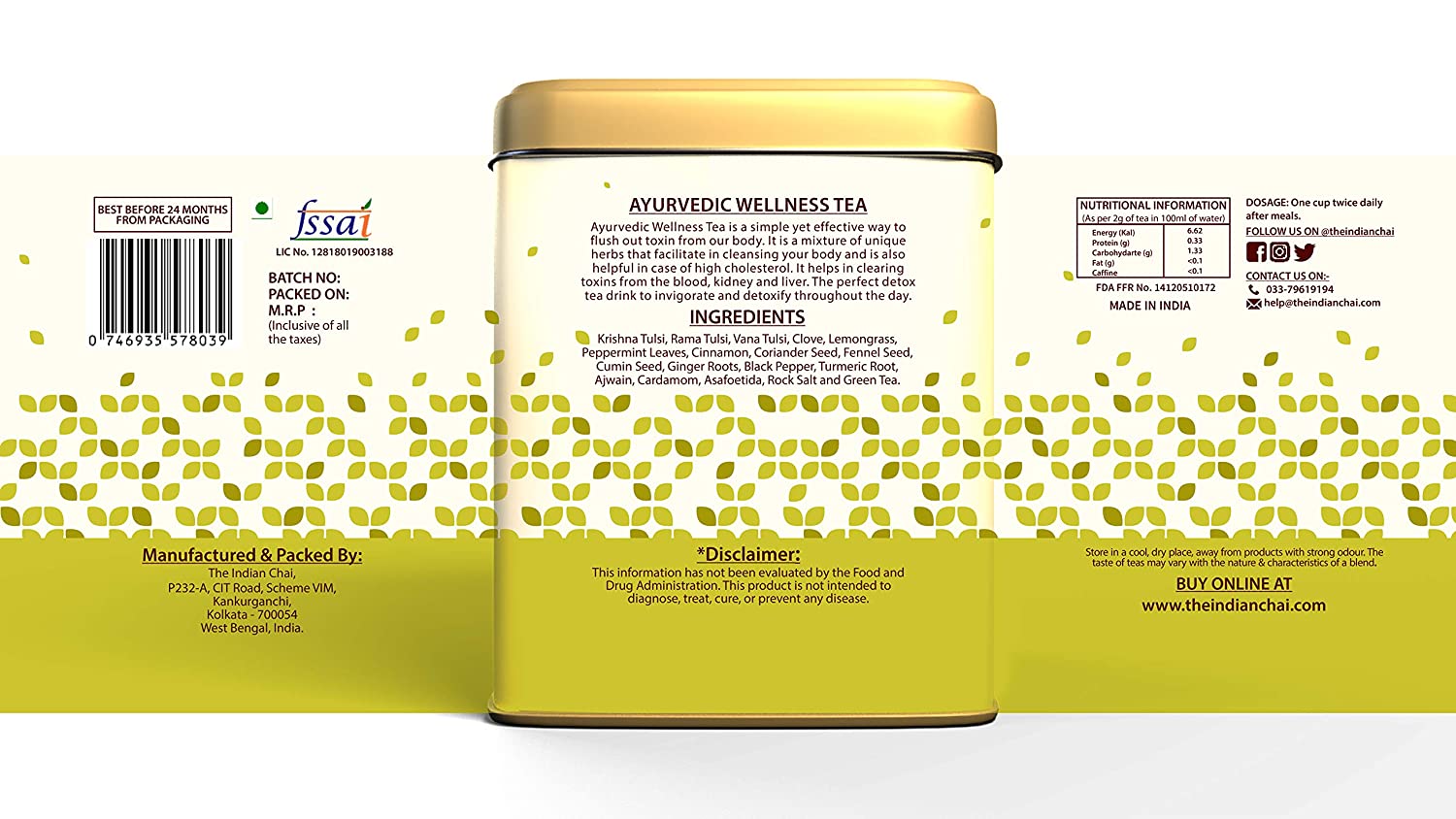 The Indian Chai Ayurvedic Wellness Tea Image