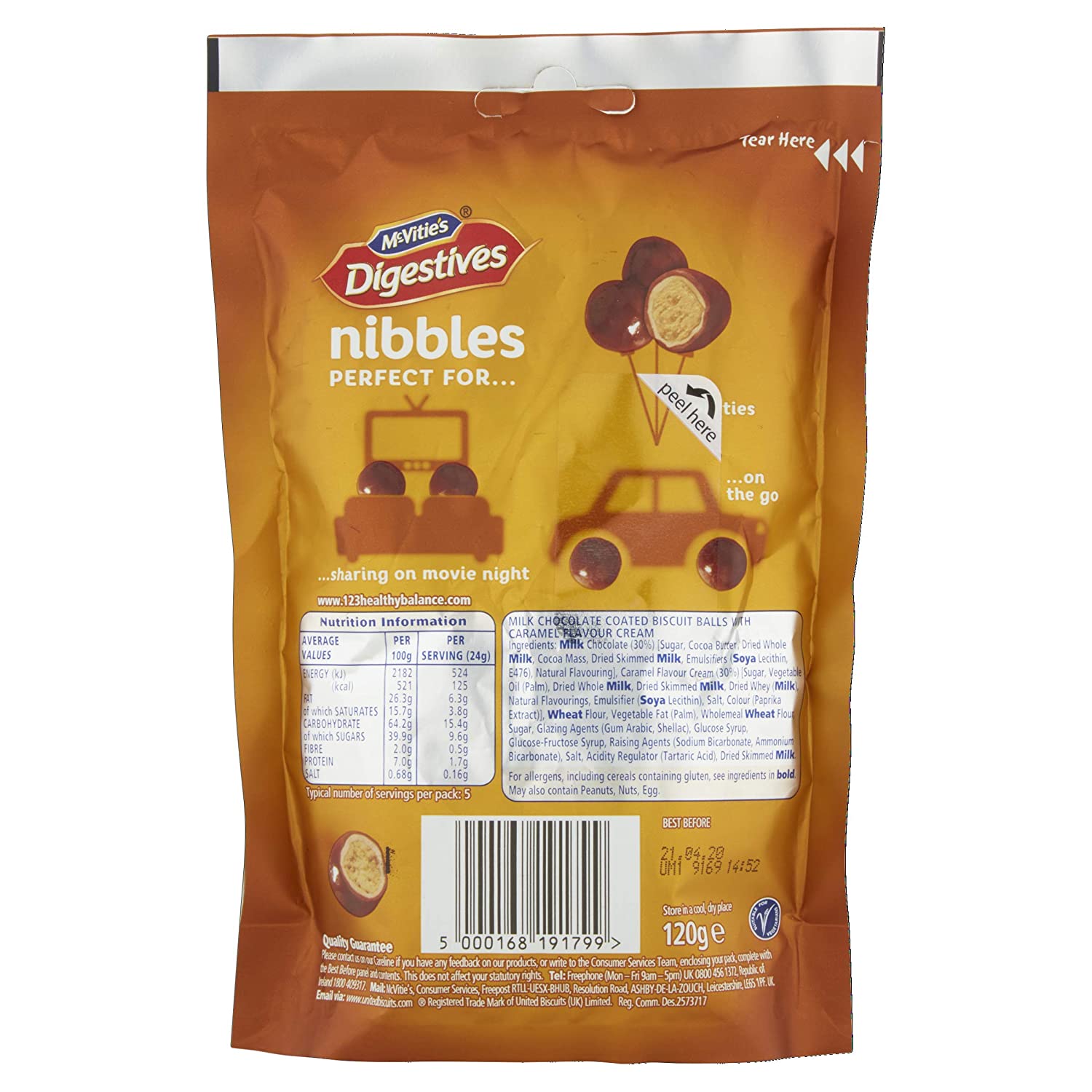 McVities Digestives Nibbles Milk Chocolate Caramel Image