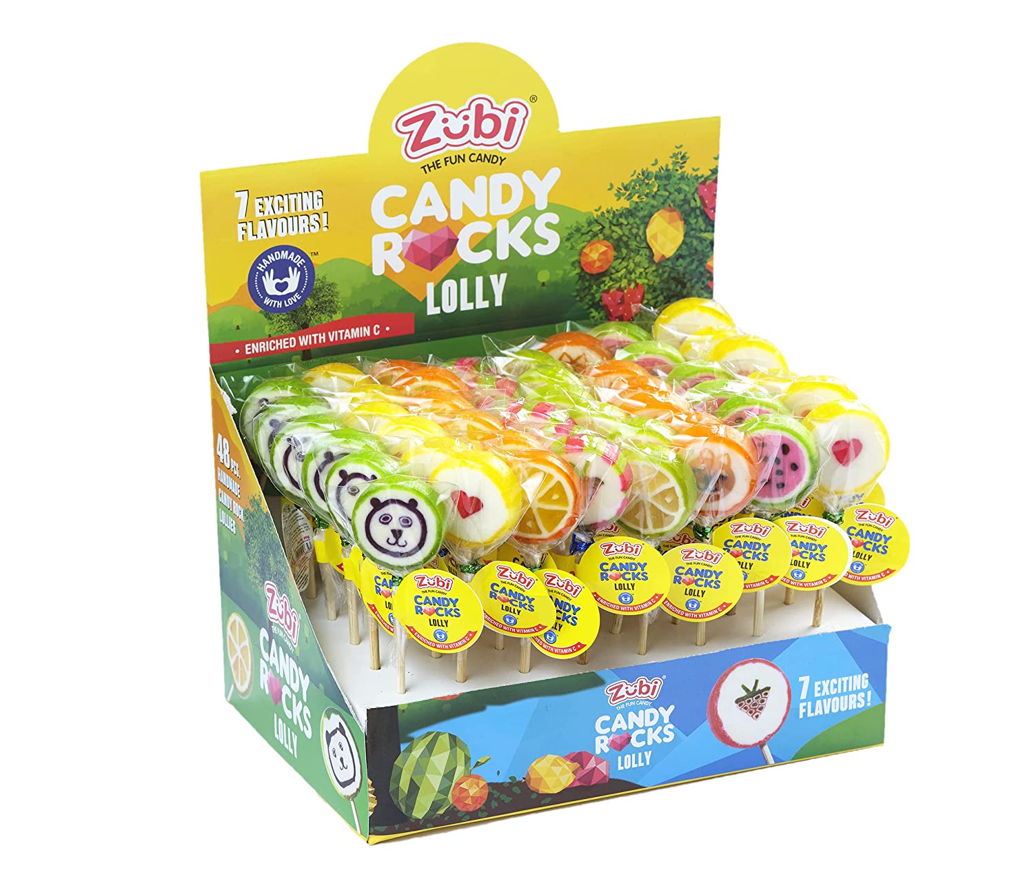 Zubi The Fun Candy Assorted Flavours Candy Rock Lollipops Image