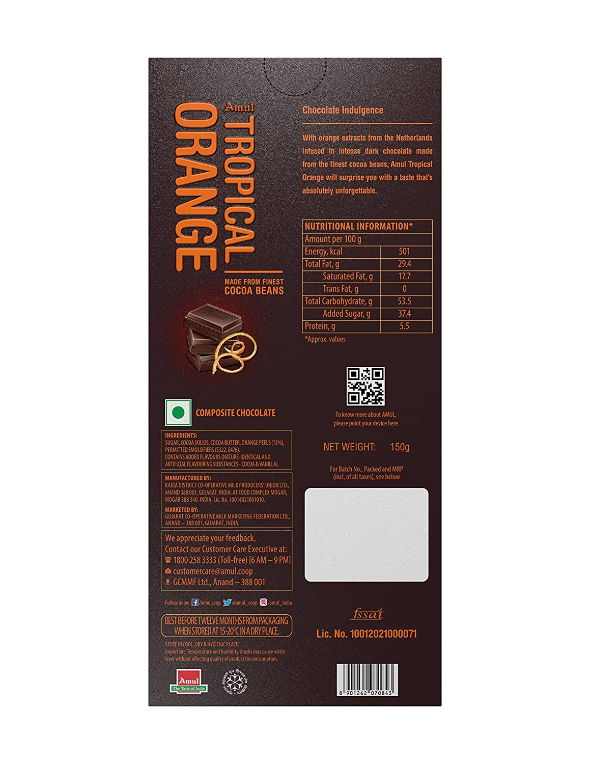 Amul Tropical Orange Chocolate Image