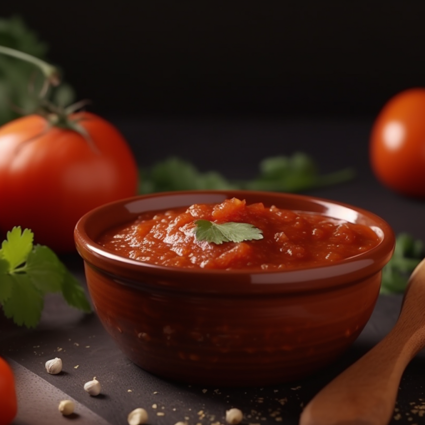 Sweet and Spicy Tomato Chutney with Garlic