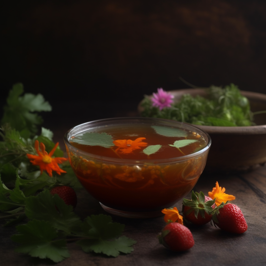 Neem Flower and Strawberry Rasam 