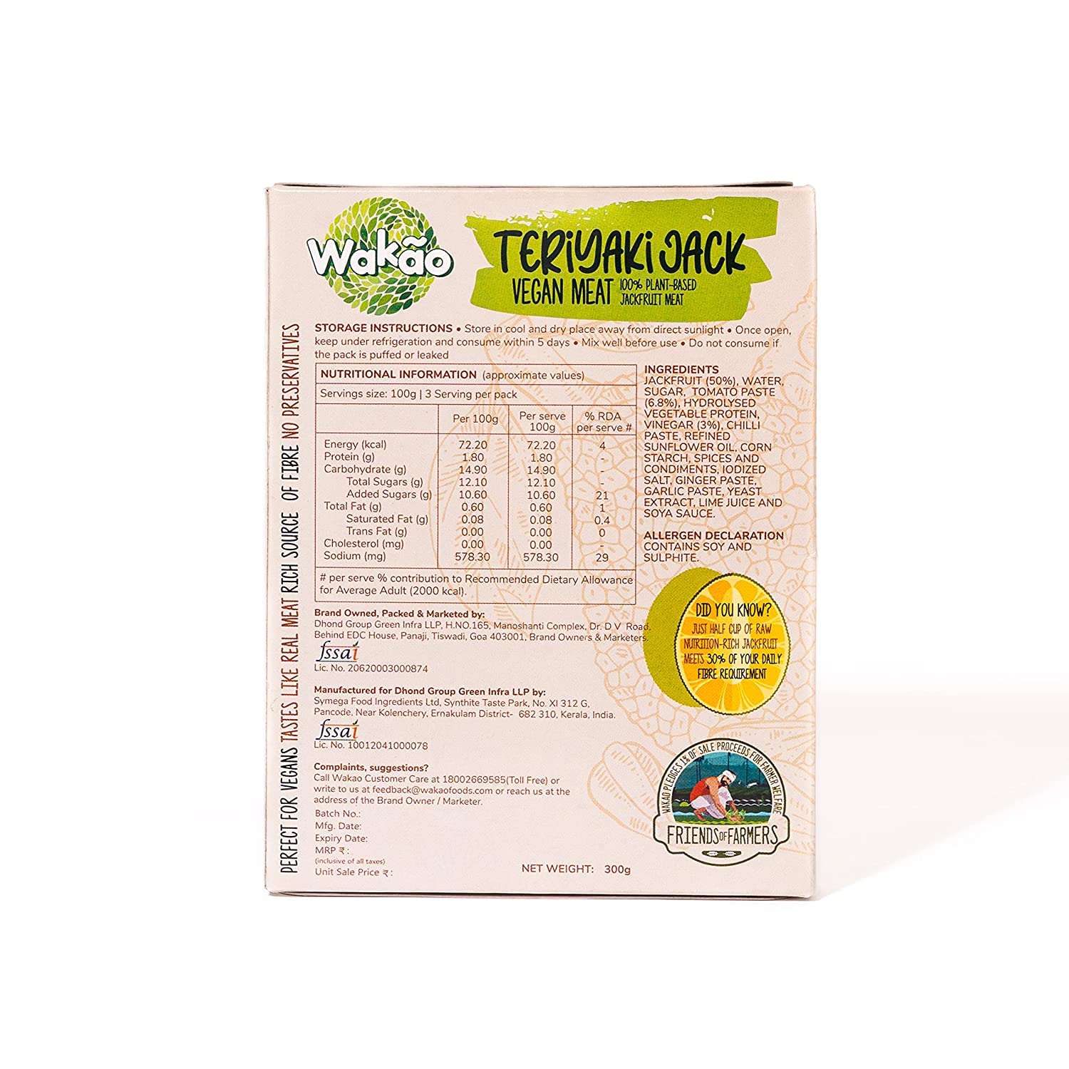 Wakao Teriyaki Jack Vegan Meat 100% Image