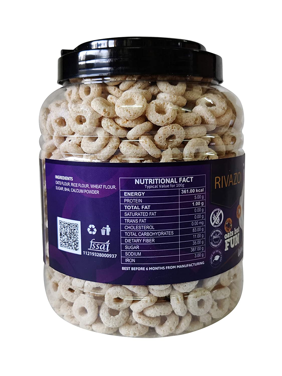 Rivazo Whole Grain Oats Rings with Added Richness of Dry Fruits Image