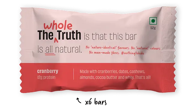 The Whole Truth Cranberry Protein Bar Image