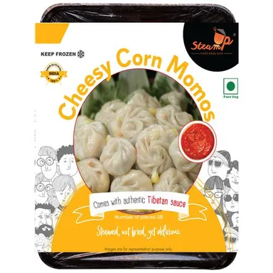 SteamUp EasyCook Cheesy Corn Momos With Tibetan Sauce Image