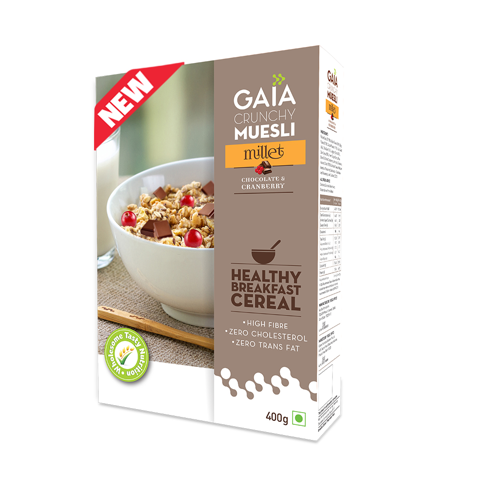 Gaia Crunchy Millet Muesli â€šÃ„Ã¶âˆšÃ‘âˆšÂ¨ Chocolate & Cranberry Image