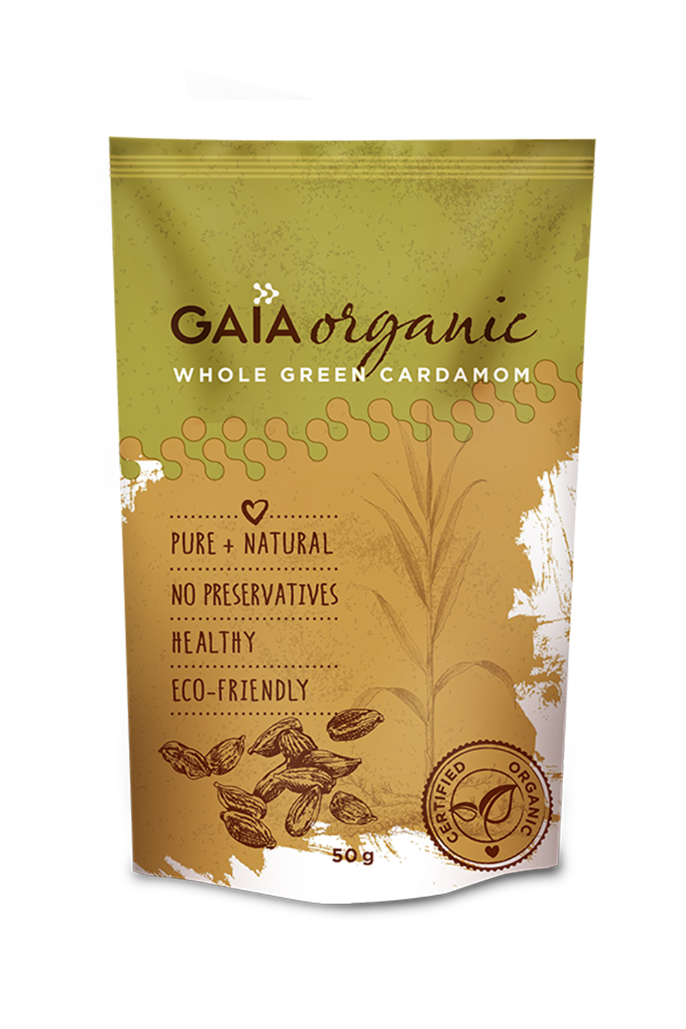Gaia Organic Whole Green Cardamom Image