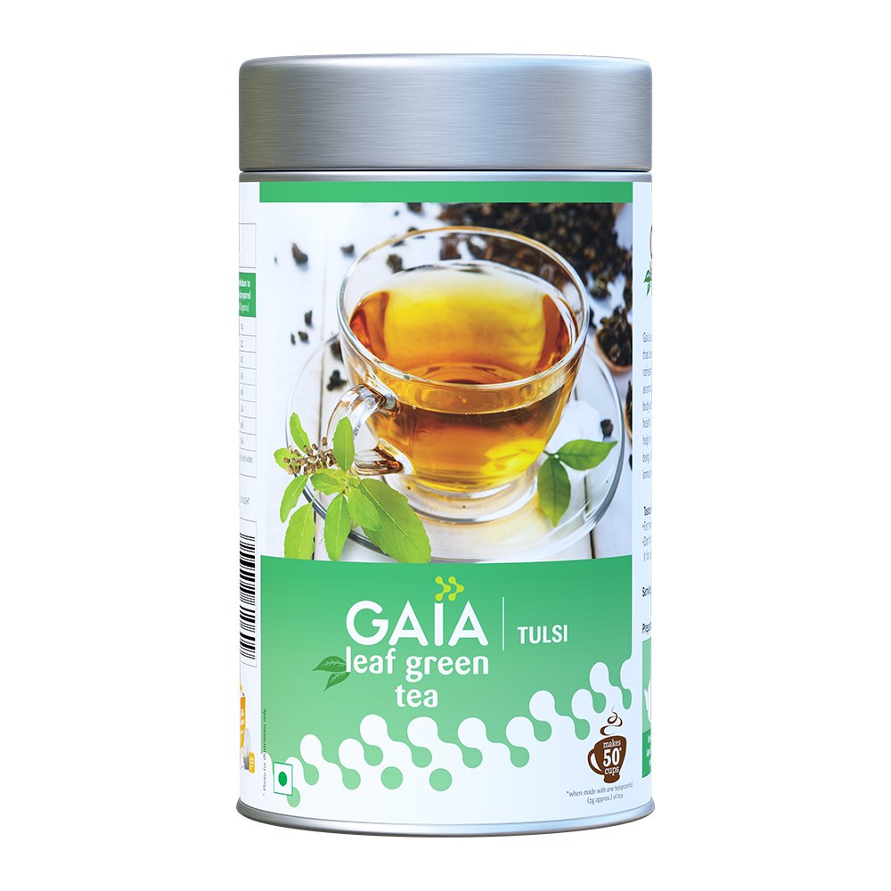 Gaia Leaf Green Tea â€šÃ„Ã¶âˆšÃ‘âˆšÂ¨ Tulsi Image