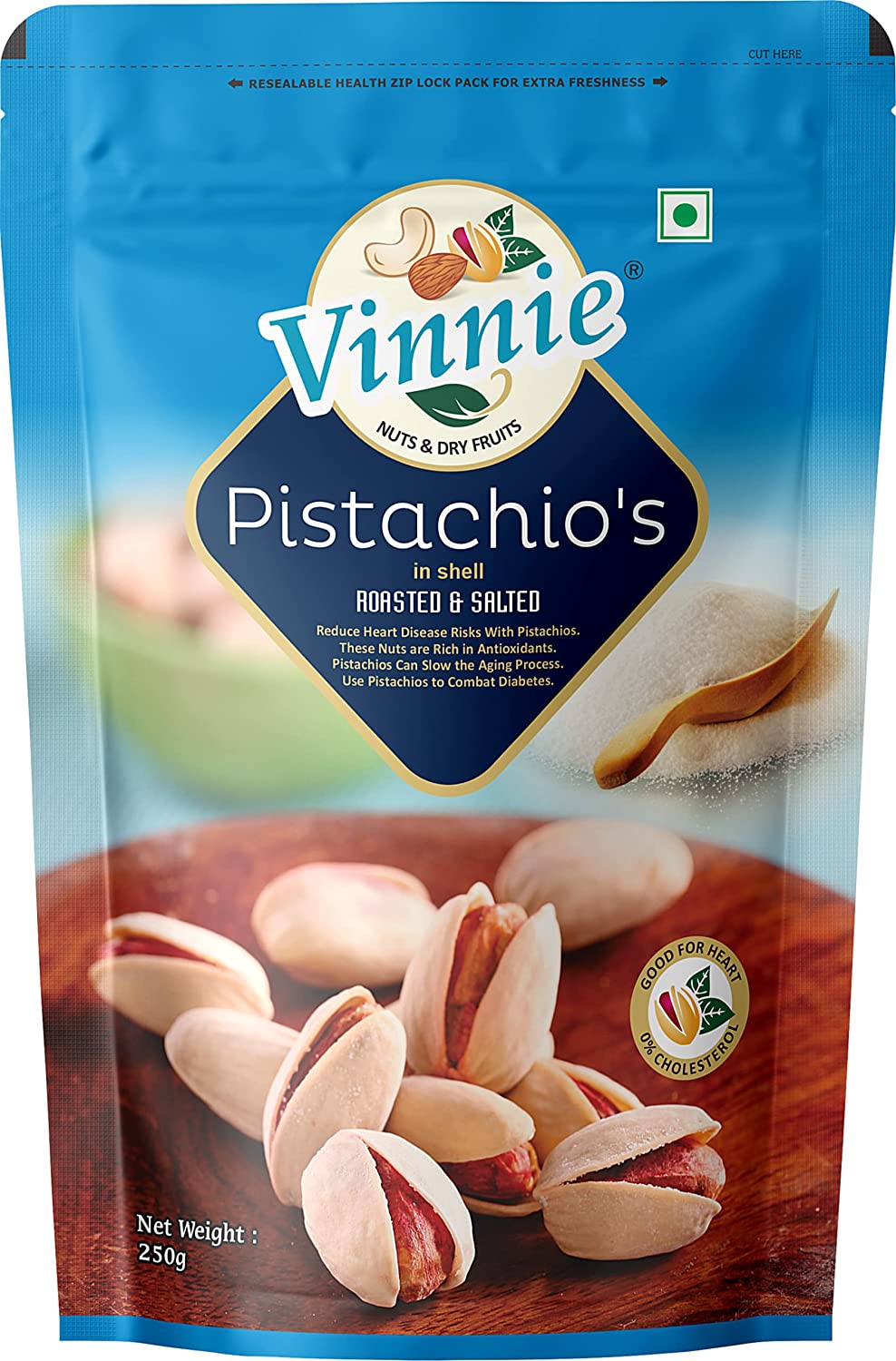 Vinnie Irani Inshell Pistachios Roasted and Salted Pista with Shell Image