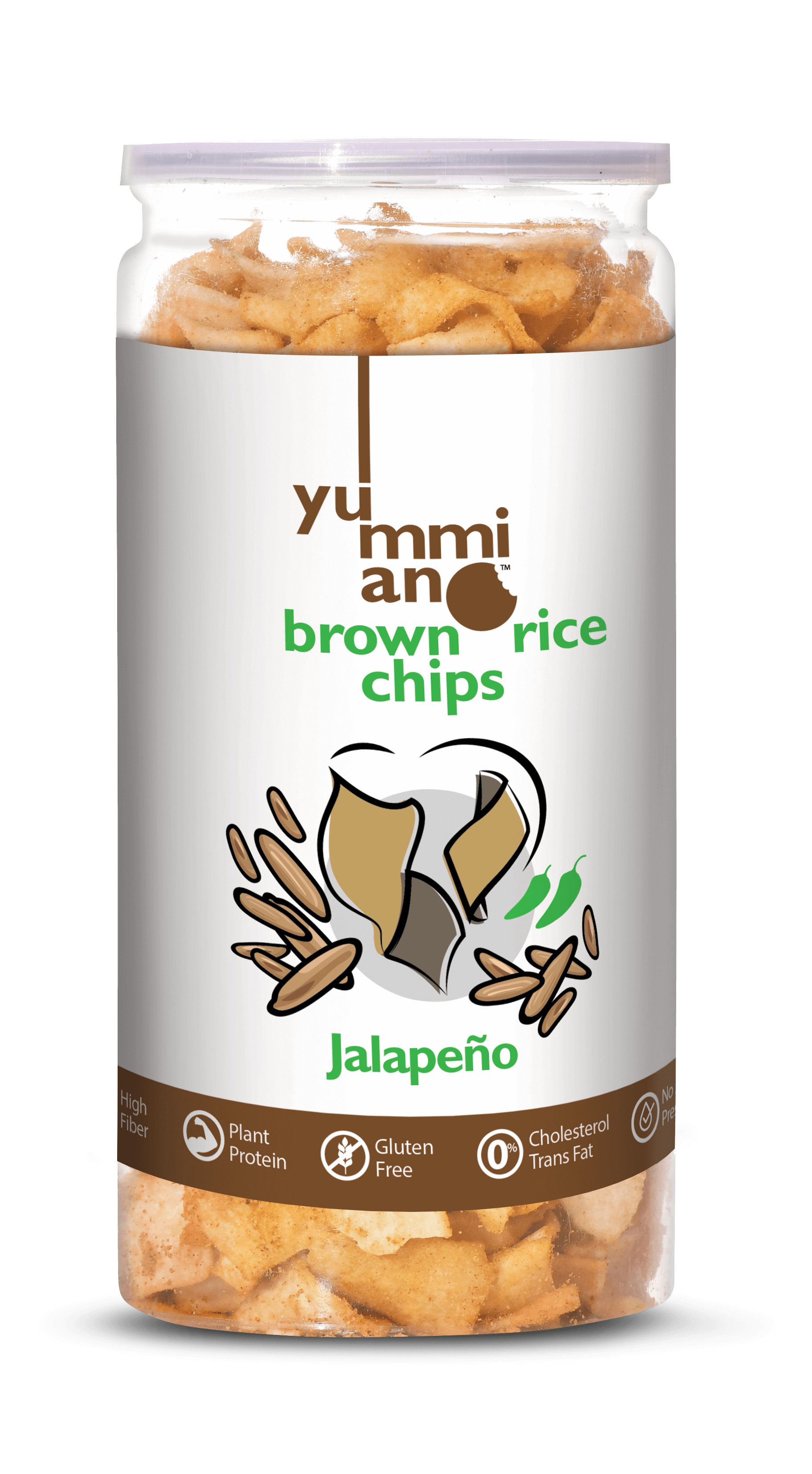 Yummiano Brown Rice Chips â€šÃ„Ã¶âˆšÃ‘âˆšÂ¨ Jalapeâ€šÃ Ã¶Â¬Â±o Image