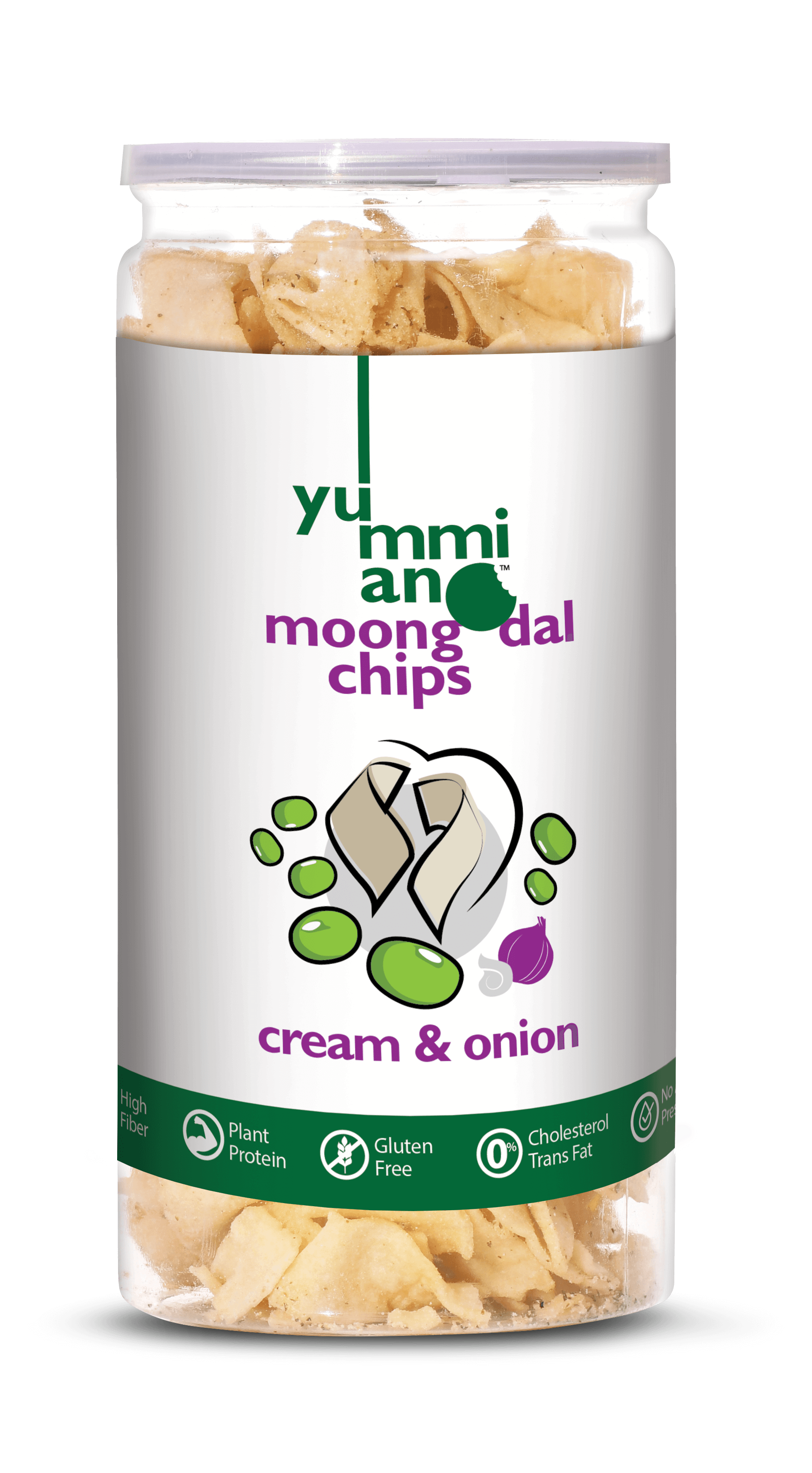 Yummiano Moong Dal Chips â€šÃ„Ã¶âˆšÃ‘âˆšÂ¨ Cream & Onion Image