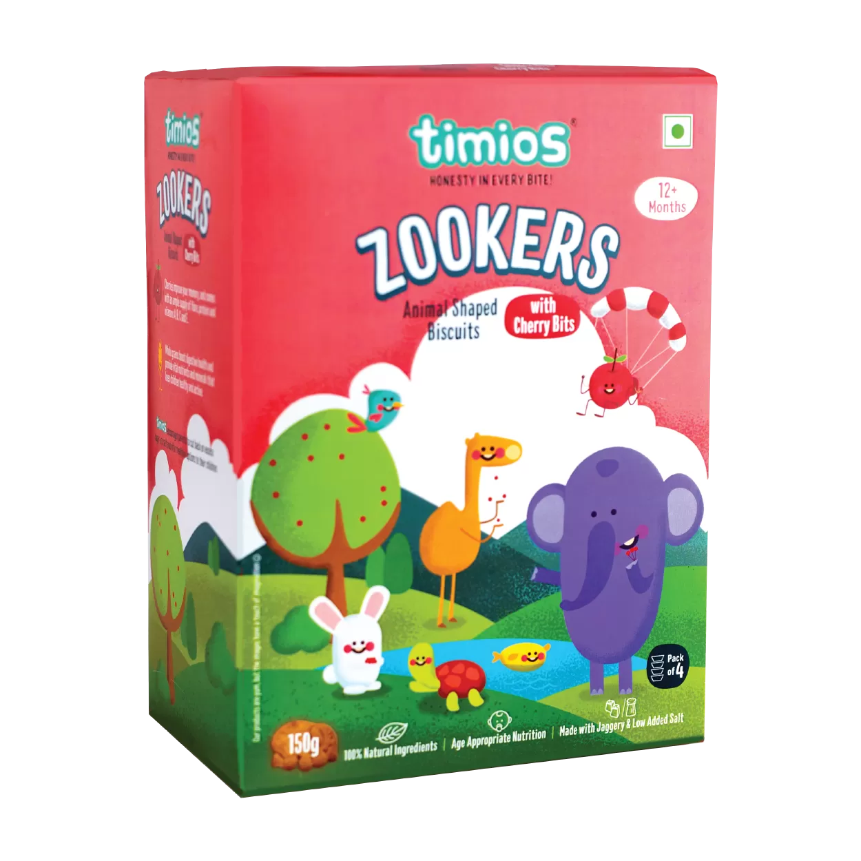 Timios Zookers Cherry Bits Animal Shaped Biscuits for Toddlers Image