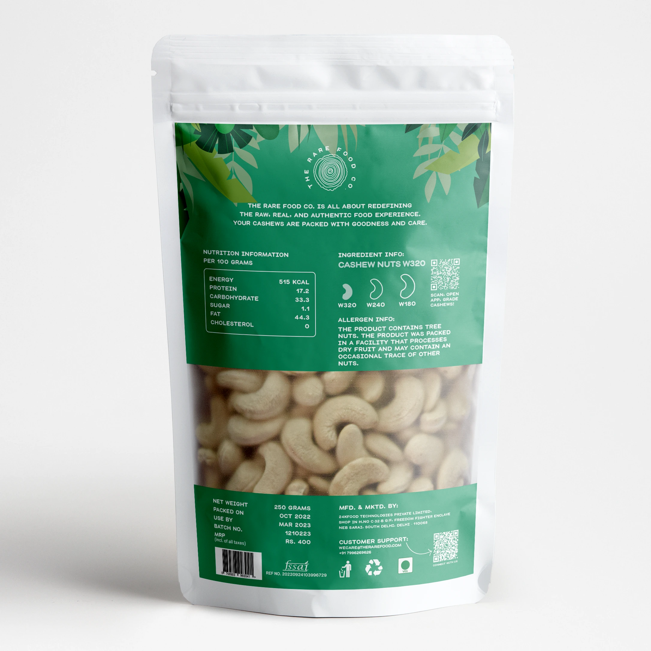 The Rare Food Company Cashew W320