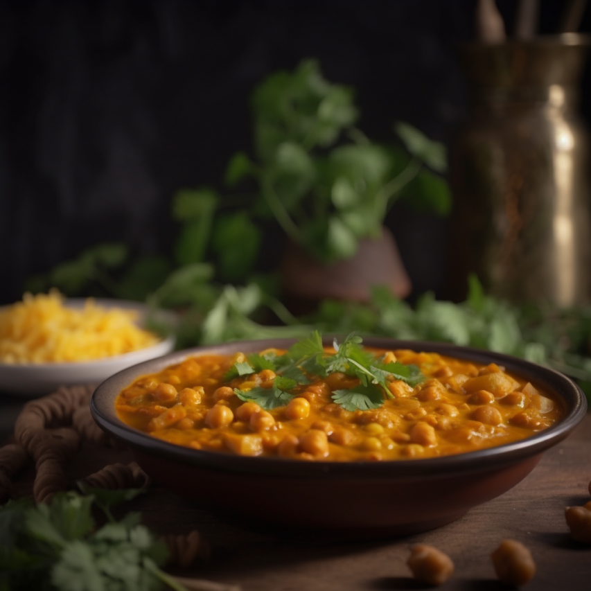 Tangy Yellow Peas Curry with Muri Masala