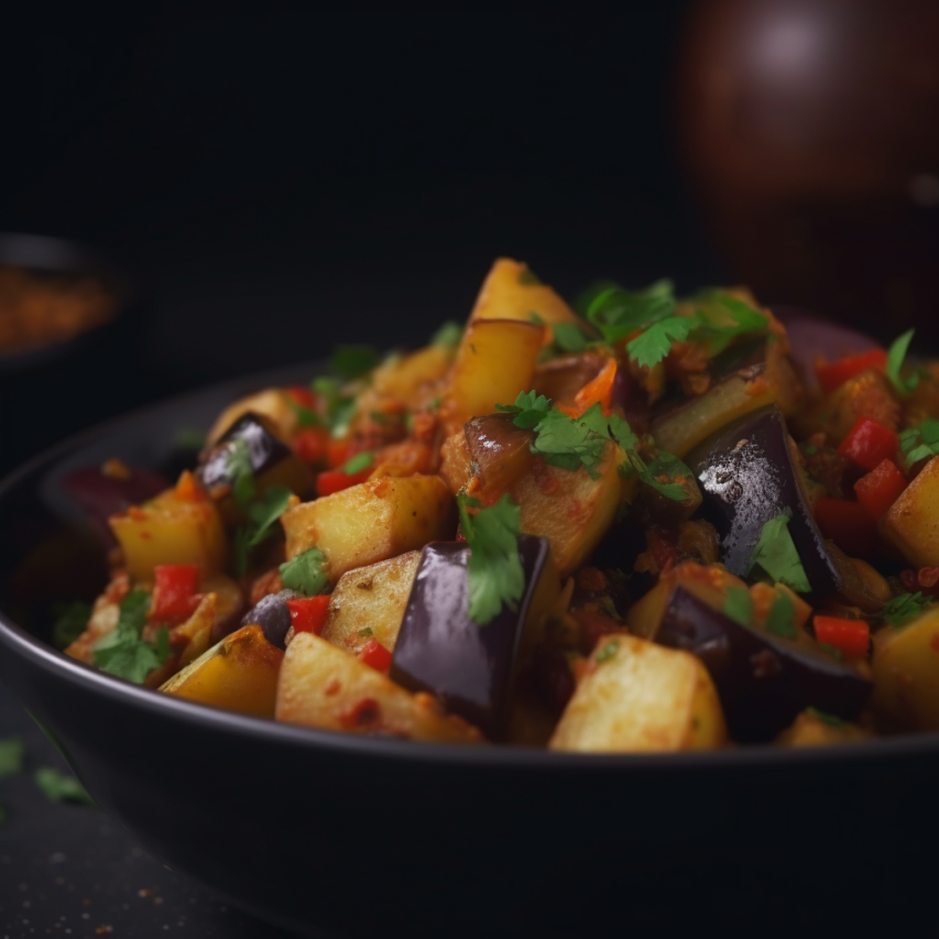 Spicy Eggplant, Potato, and Pepper Stir-Fry