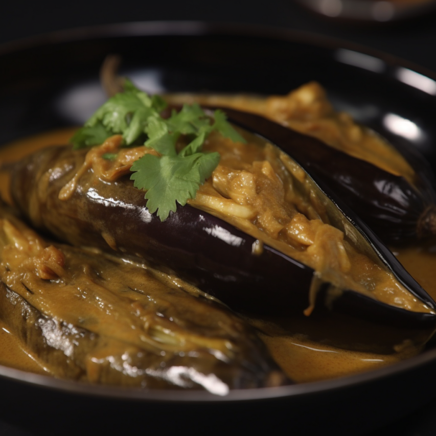 Coconut-Infused Eggplant and Drumstick Curry