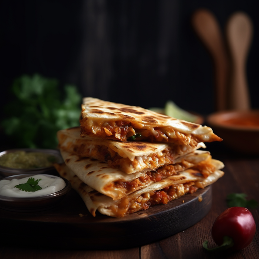 Spicy Chicken and Cheese Quesadillas