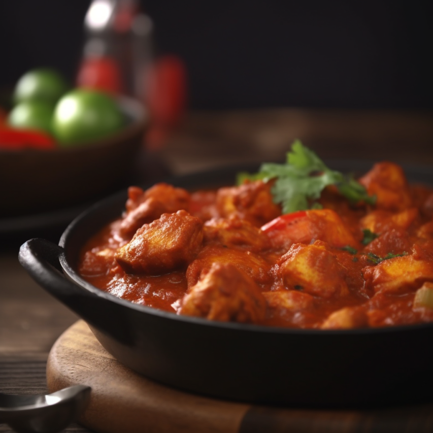 Spicy Chicken Tikka with Potato Tomato Gravy