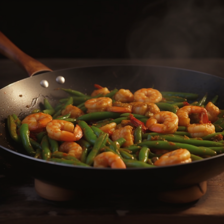 Spicy Shrimp & Cluster Beans Stir Fry 