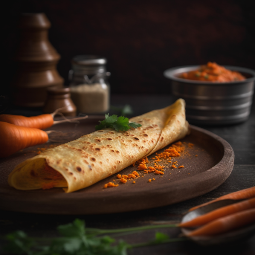 Spiced Carrot and Ginger Dosa