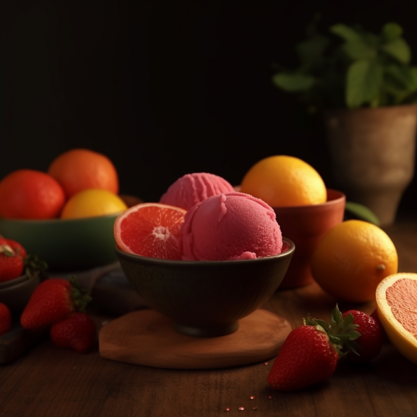 Strawberry Banana Citrus Sorbet