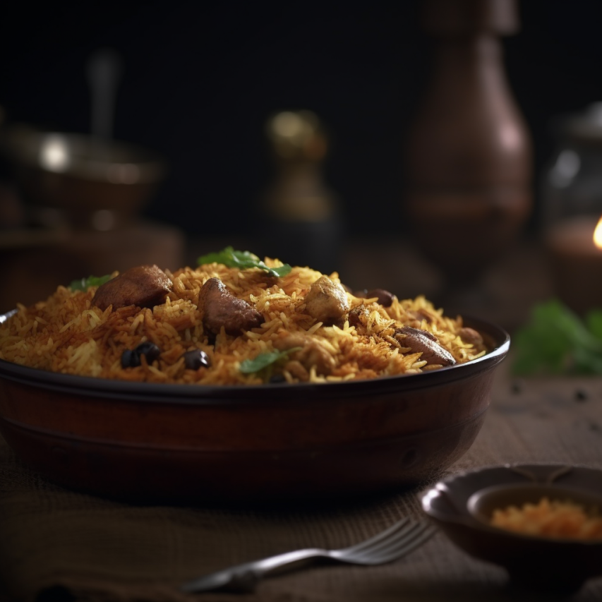 Spiced Soya Chunks Biryani