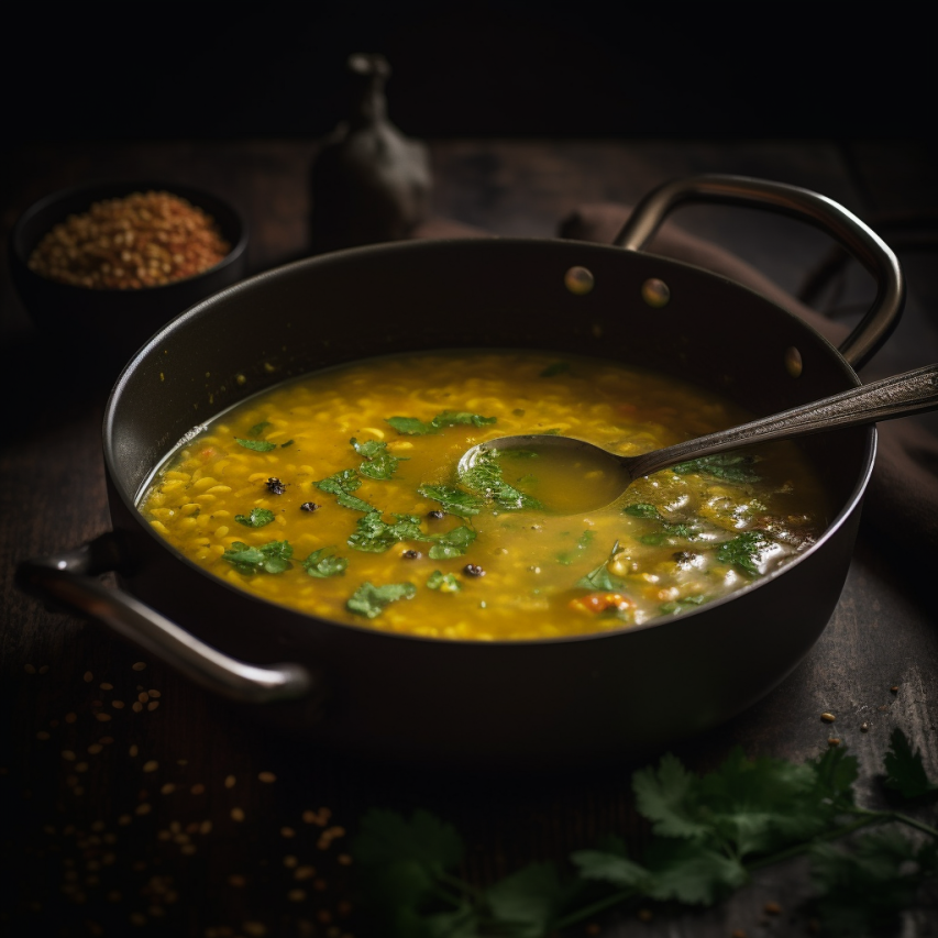 Lemon-Coriander Flavored Moong Dal Tadka